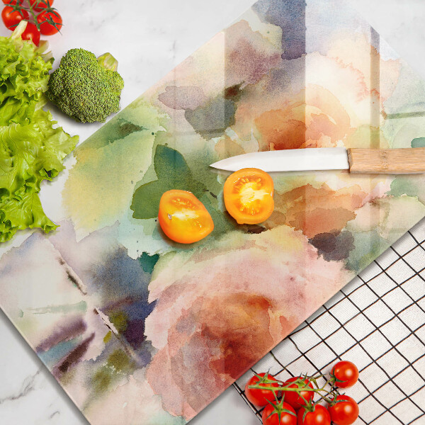 Tagliere in vetro Fiori dipinti