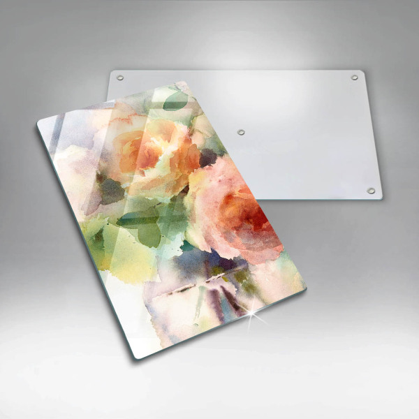 Tagliere in vetro Fiori dipinti