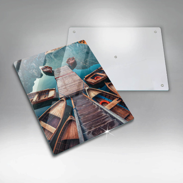 Tagliere in vetro Barche sul lago