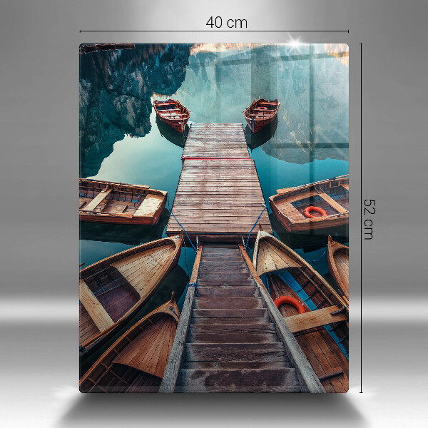 Tagliere in vetro Barche sul lago