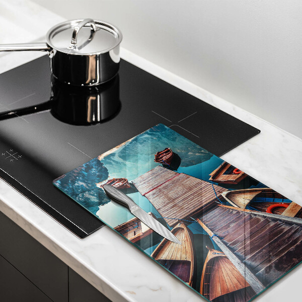 Tagliere in vetro Barche sul lago