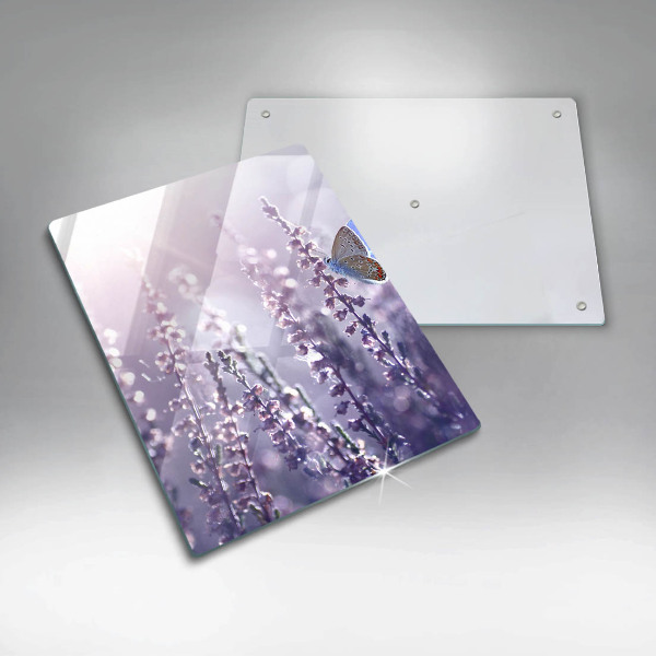 Tagliere in vetro Fiori di campo e farfalle