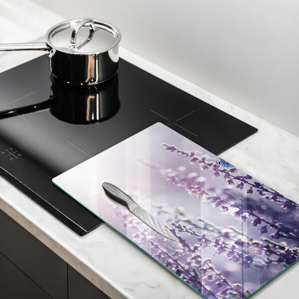 Tagliere in vetro Fiori di campo e farfalle