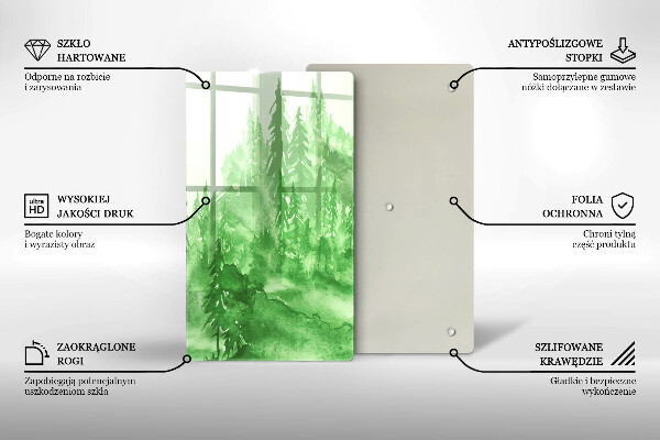 Tagliere in vetro Foresta dipinta