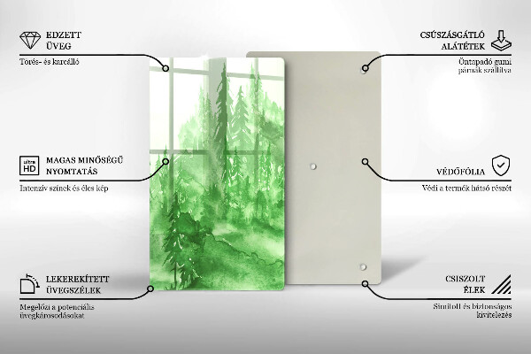 Tagliere in vetro Foresta dipinta