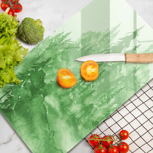 Tagliere in vetro Foresta dipinta