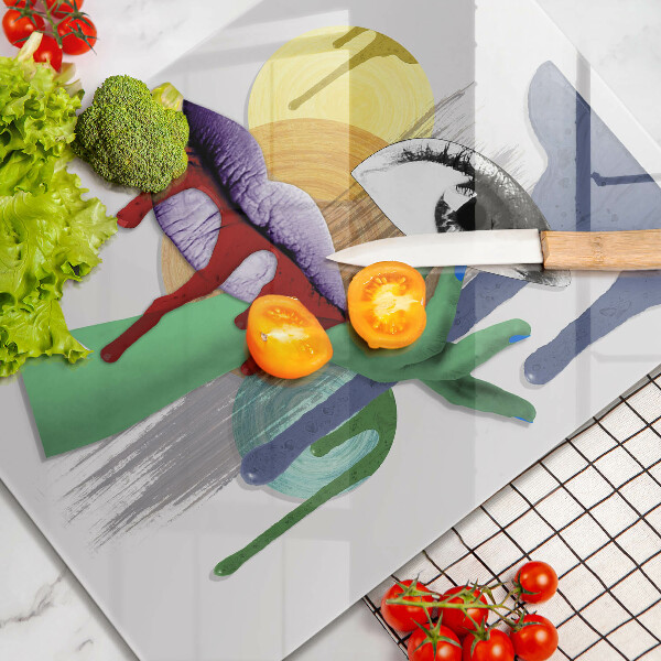 Tagliere in vetro Collage astratto di arte