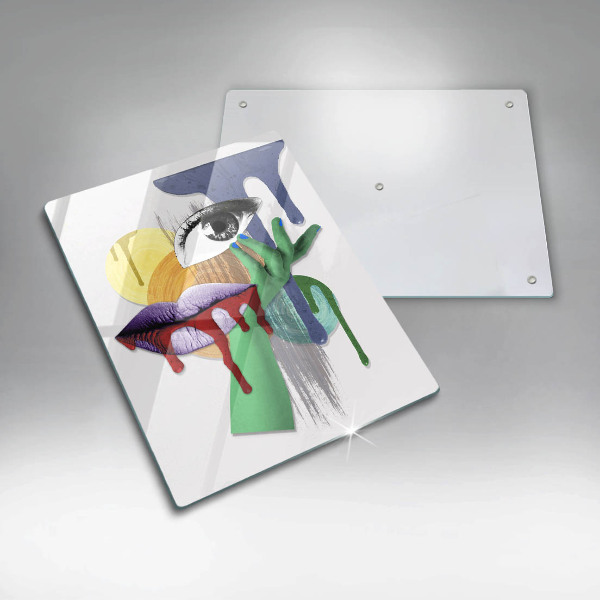 Tagliere in vetro Collage astratto di arte