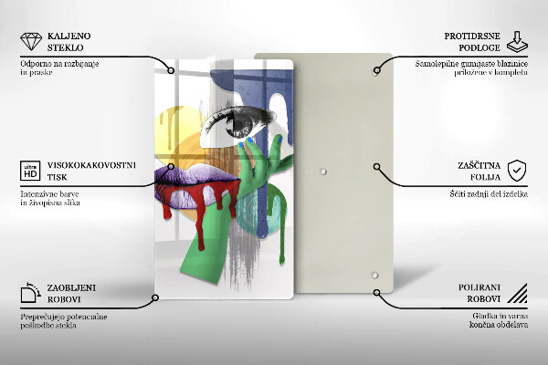 Tagliere in vetro Collage astratto di arte