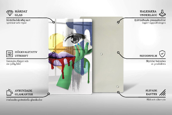 Tagliere in vetro Collage astratto di arte
