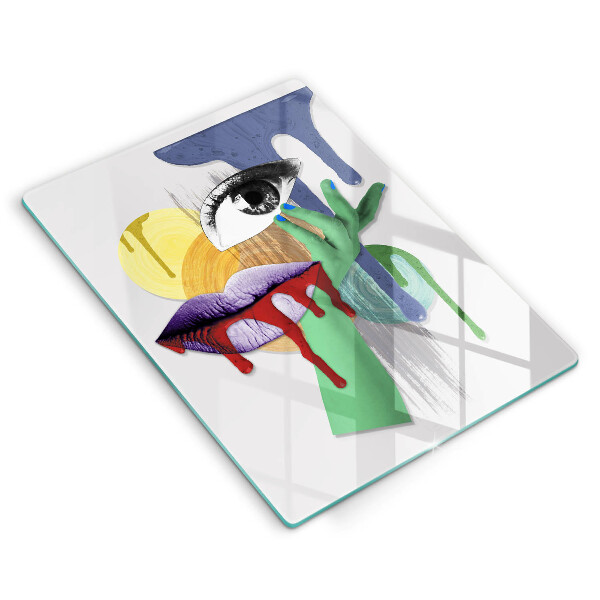 Tagliere in vetro Collage astratto di arte