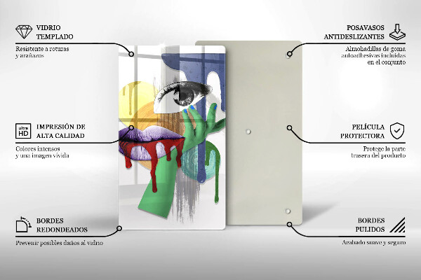Tagliere in vetro Collage astratto di arte