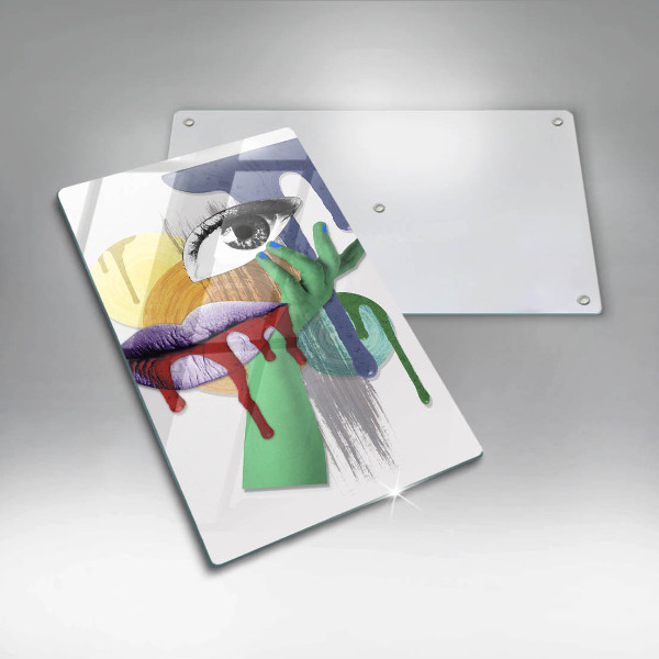 Tagliere in vetro Collage astratto di arte