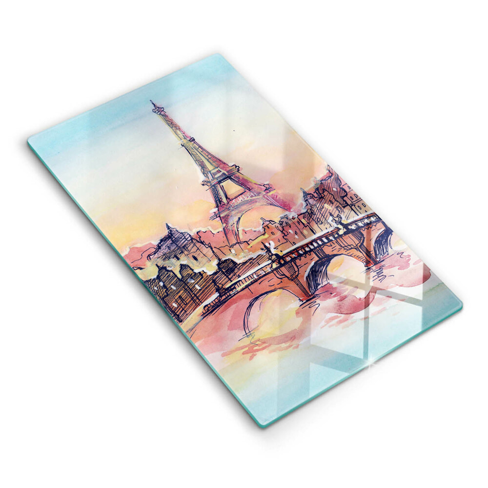 Tagliere in vetro Paesaggio della Torre Eiffel di Parigi