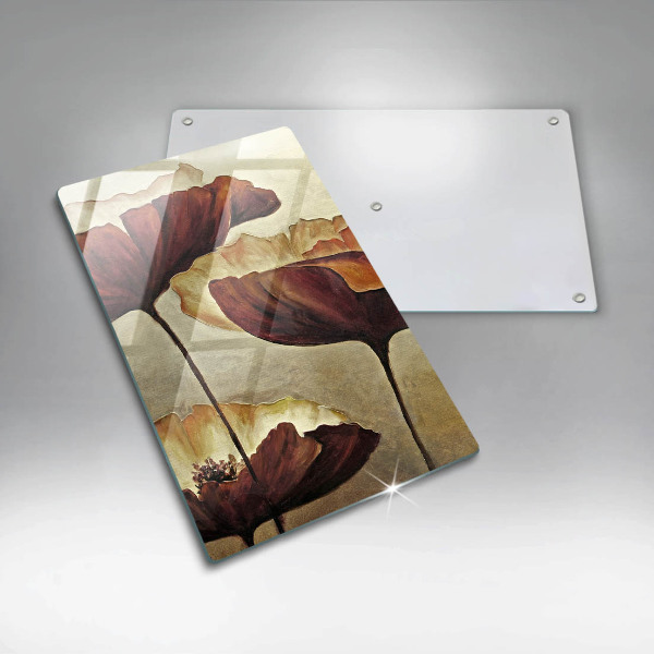 Tagliere in vetro Fiori boho dipinti