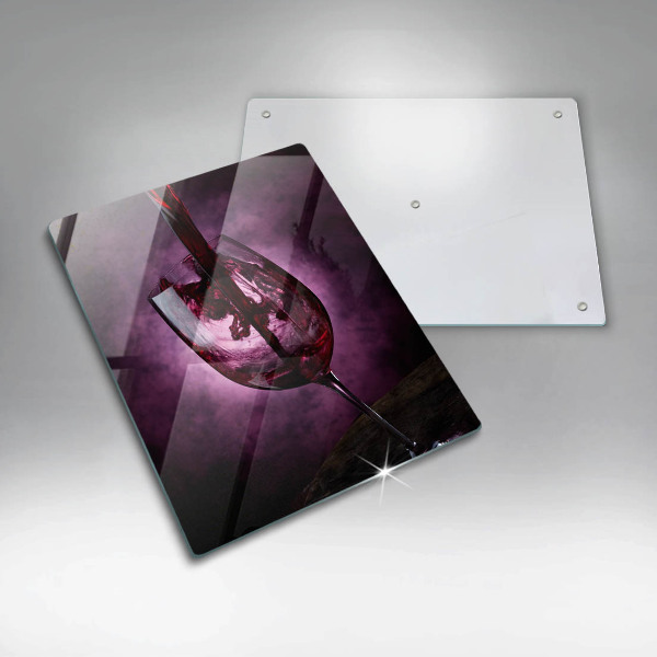 Tagliere in vetro Un bicchiere di vino