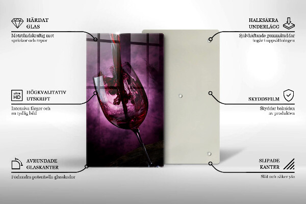 Tagliere in vetro Un bicchiere di vino