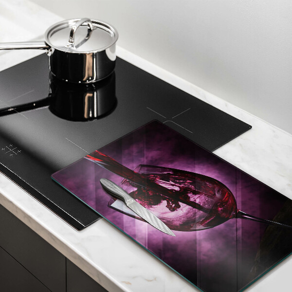 Tagliere in vetro Un bicchiere di vino