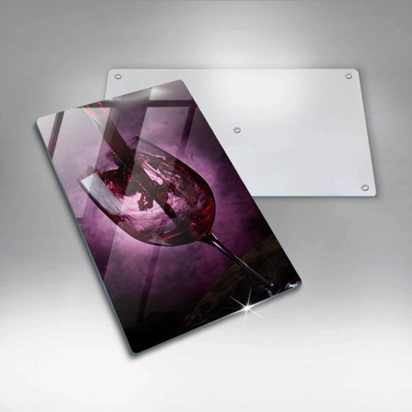 Tagliere in vetro Un bicchiere di vino