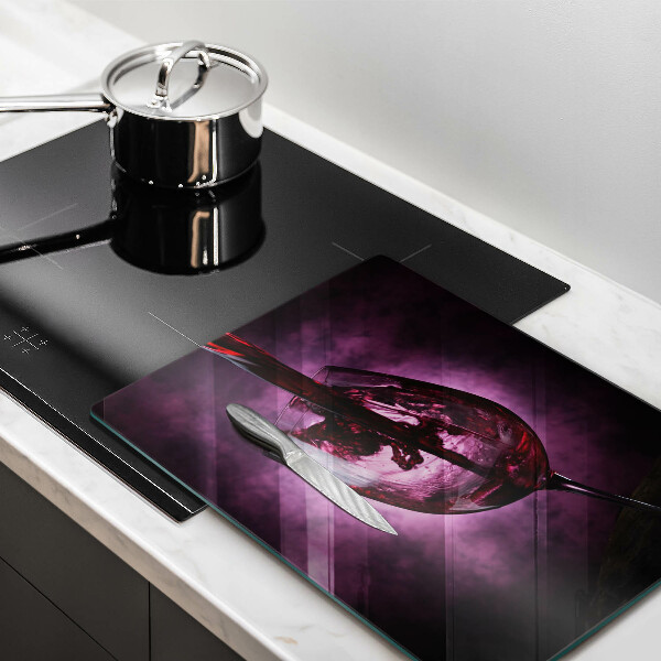 Tagliere in vetro Un bicchiere di vino