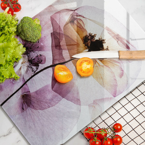 Tagliere in vetro Fiori delicati