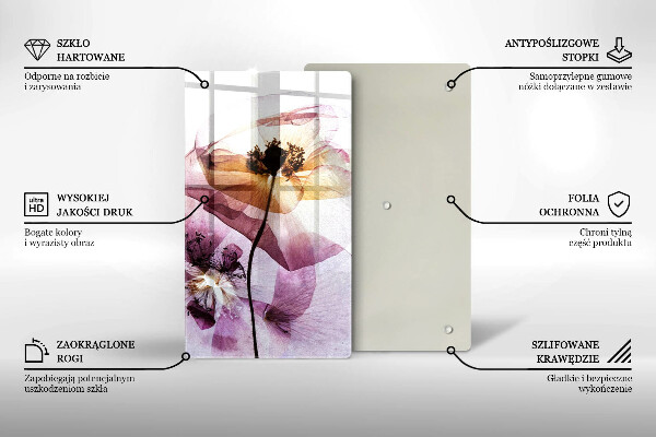 Tagliere in vetro Fiori delicati