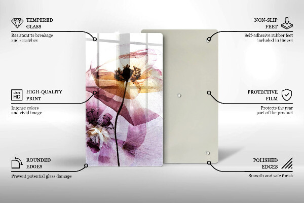 Tagliere in vetro Fiori delicati