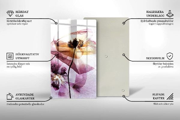 Tagliere in vetro Fiori delicati