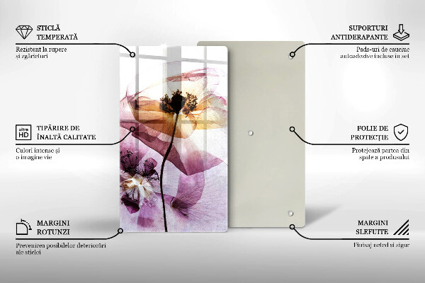 Tagliere in vetro Fiori delicati