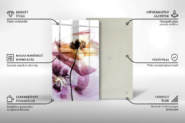 Tagliere in vetro Fiori delicati