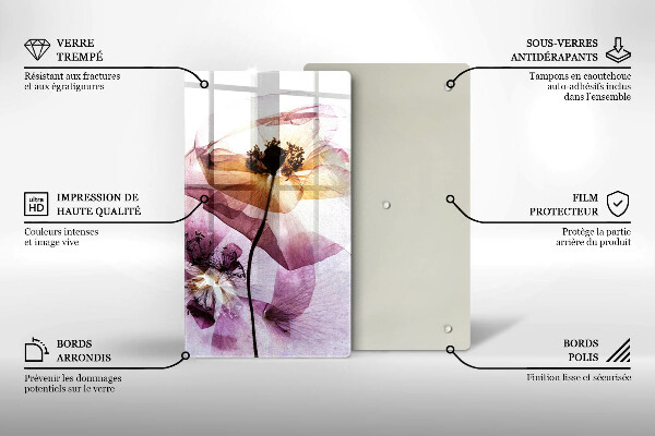 Tagliere in vetro Fiori delicati