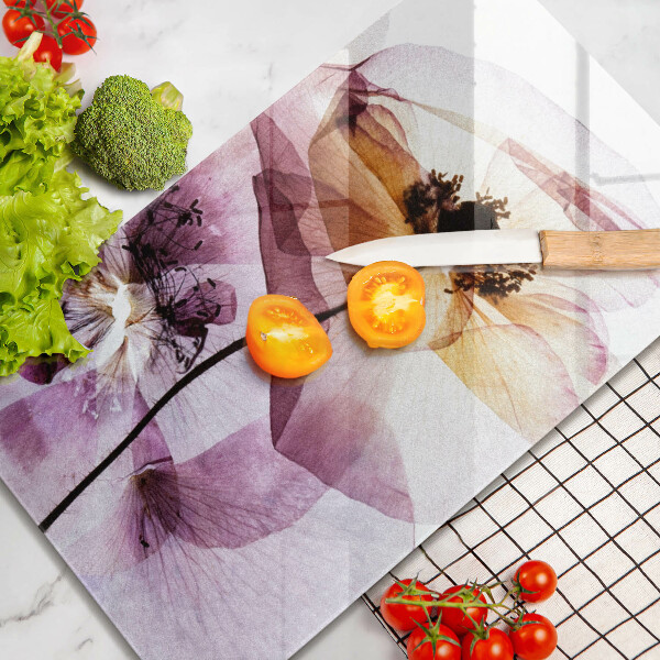 Tagliere in vetro Fiori delicati