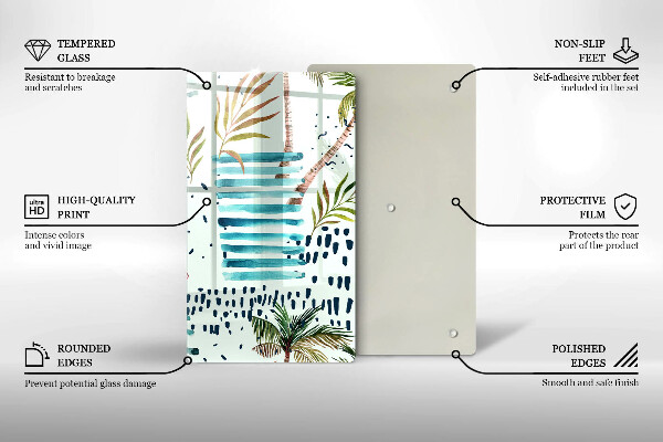 Tagliere in vetro Illustrazioni di vacanze