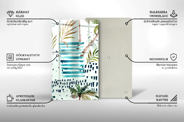 Tagliere in vetro Illustrazioni di vacanze