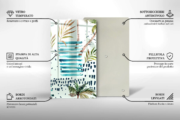 Tagliere in vetro Illustrazioni di vacanze