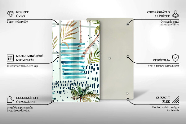 Tagliere in vetro Illustrazioni di vacanze