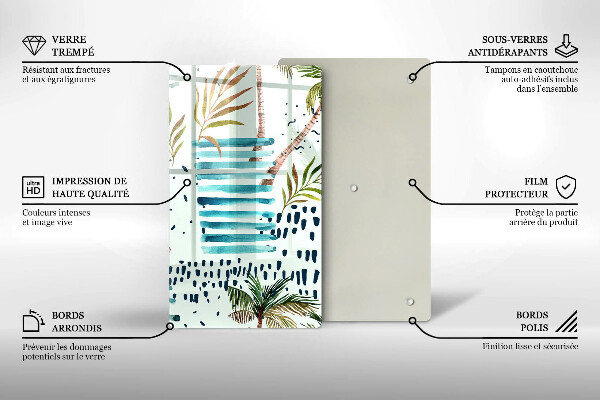Tagliere in vetro Illustrazioni di vacanze