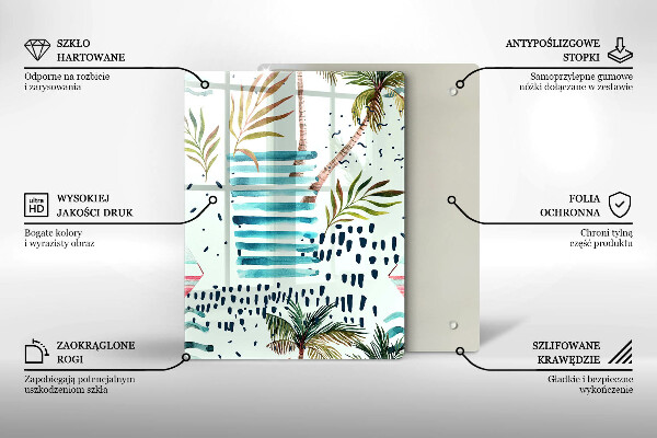 Tagliere in vetro Illustrazioni di vacanze