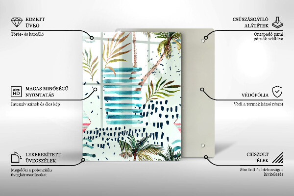 Tagliere in vetro Illustrazioni di vacanze