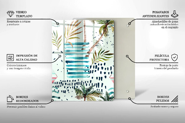 Tagliere in vetro Illustrazioni di vacanze