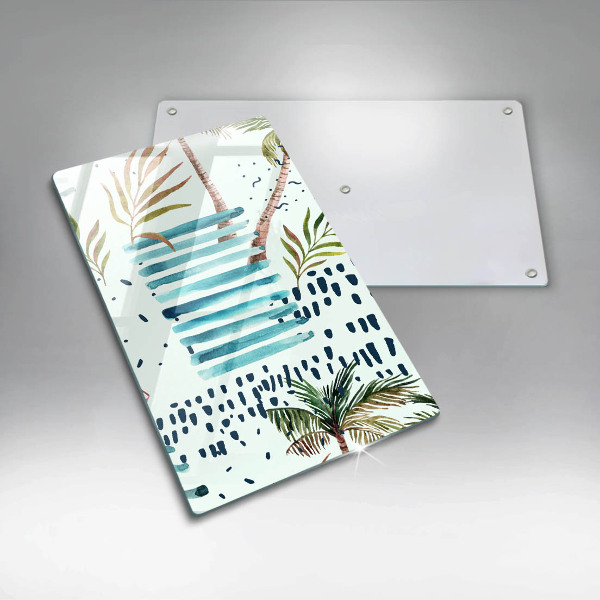 Tagliere in vetro Illustrazioni di vacanze