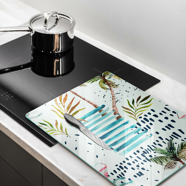 Tagliere in vetro Illustrazioni di vacanze