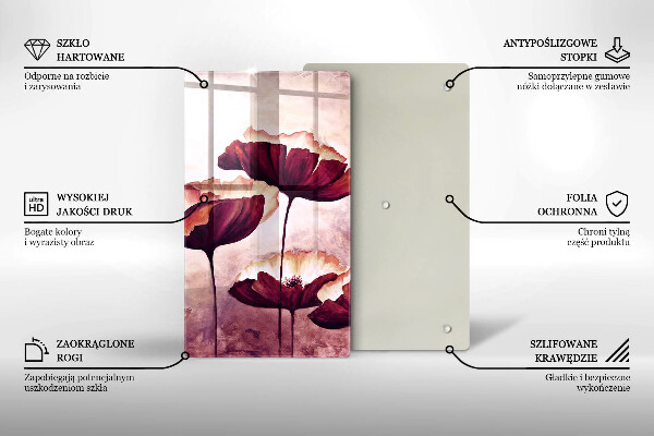 Tagliere in vetro temperato Pittura di fiori