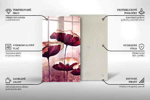 Tagliere in vetro temperato Pittura di fiori