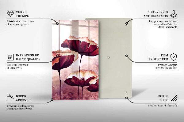 Tagliere in vetro temperato Pittura di fiori