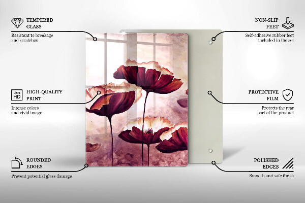 Tagliere in vetro temperato Pittura di fiori