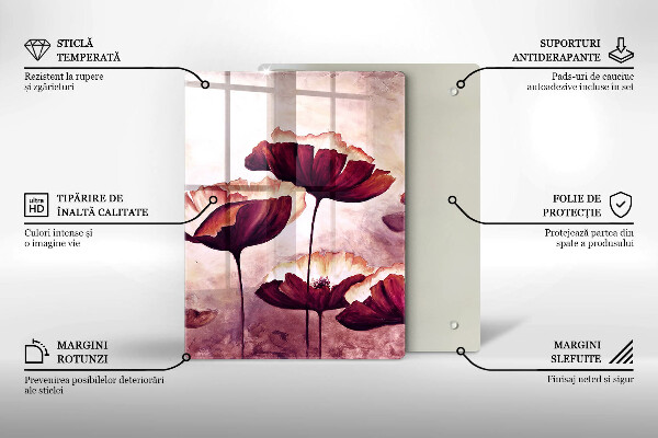 Tagliere in vetro temperato Pittura di fiori