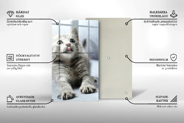 Tagliere in vetro Piccolo gattino carino