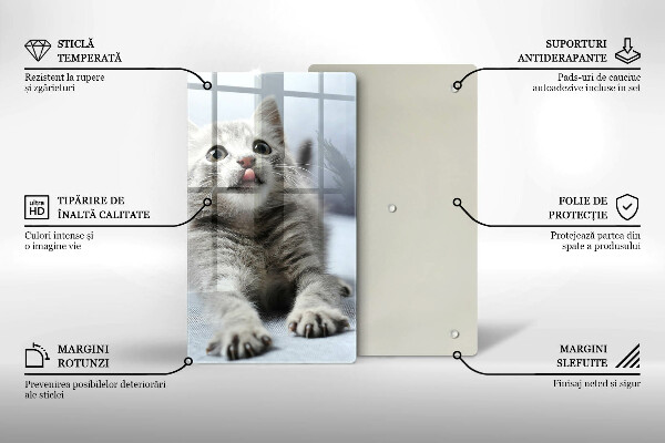 Tagliere in vetro Piccolo gattino carino