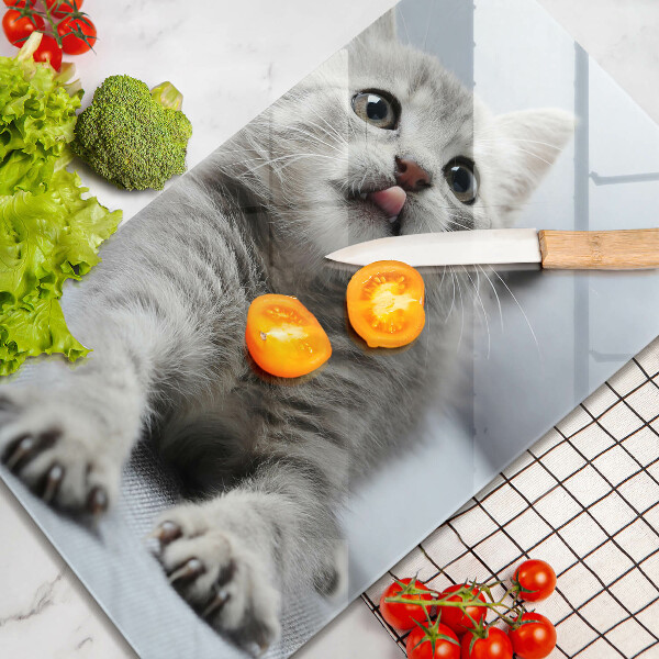 Tagliere in vetro Piccolo gattino carino